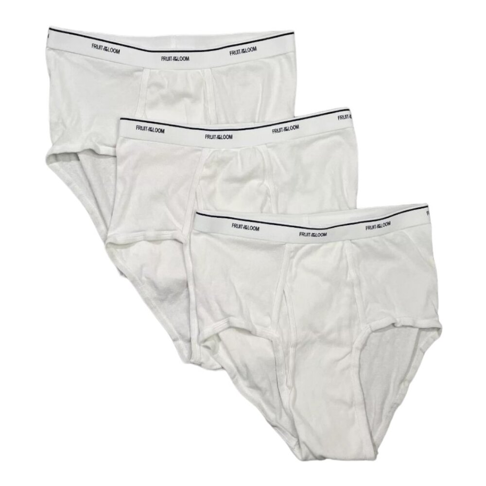 3-Pack • Fruit of the Loom Tag-Free Briefs Size 2XL • 44-46” Waist 100% Cotton
